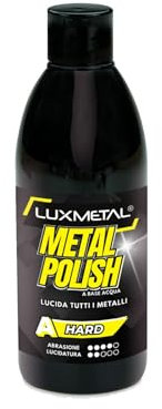 Lux Metal - Metal Polish Lucidante Hard A 250 gr Pasta abrasiva pre-lucidatura metalli acciaio inox alluminio ottone bronzo rame. Rimuovi graffi abrasioni profonde per ossido auto carrozzeria moto