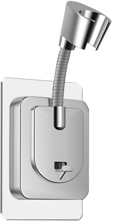 Duschkopfhalterung ohne Bohren, Verstellbare Handbrause Halterung mit Silikon-Adapter, Wandmontage, starker Kleber, Duschkopfhalter für Bad, Duschkopf Halterung, Shower Head Holder