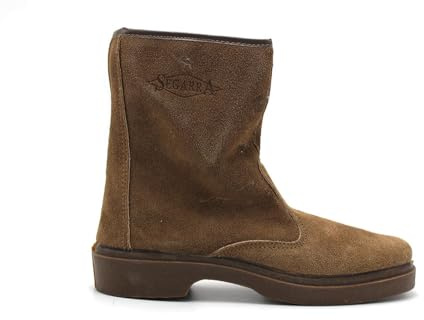 SEGARRA - Bota de caza, de piel, media caña sin cordones, suela de goma, pelo por dentro, para: Hombre color: TABACO talla:45
