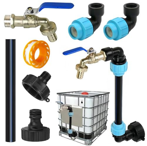 IBC Col de cygne IBC, col de cygne IBC, robinet de sortie 3/4 pouces, adaptateur IBC pour conteneurs S60 x 6, adaptateur IBC pour valve de réservoir, robinet IBC, accessoire de réservoir