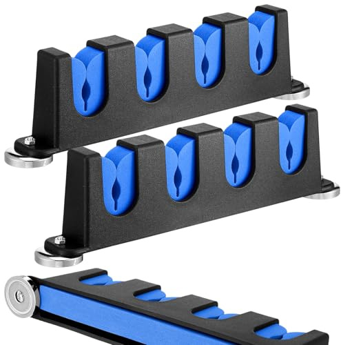 Seenelling 2 Pcs Magnetic Fishing Rod Holder for Car Fishing Pole Rack Vertical Rod Storage Holders for Truck Bed Boat Wall Garage Door (12.6 Inch,Blue)