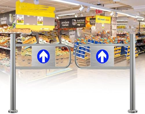 Entrance Swing Gate, Warehouse Pedestrian Transfer Gate Door,Supermarket Entrance and Exit Door, for Factory Aisle, Store Automatic Closure,200 * 100cm