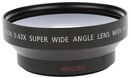 P Prettyia 62mm 0.43X Wide Angle + Macro Conversion Lens for Canon SLR Camera DV 0.43X67 Universal (Black)