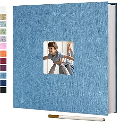 Vienrose Album Foto Autoadesivo Fotos 10X15 Memories Album Portafoto Pagine Bianche e Copertina in Lino Regali Nozze Natale Valentino Regalo di Anniversario Compleanno per bambini