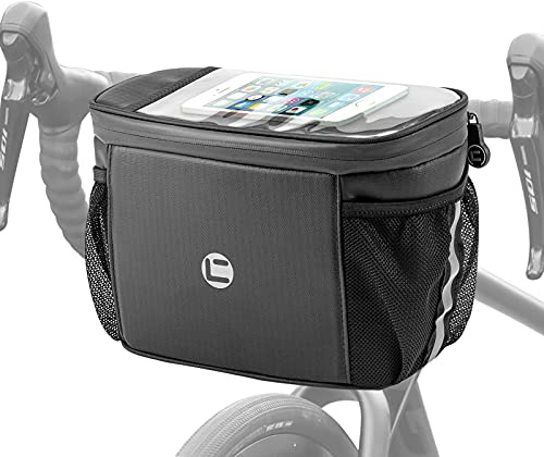 Luckits Bolsa para Manillar de Bicicleta, Bolsa Impermeable para Bicicleta 4L de Gran Capacidad Ciclismo con función de Mantener el Calor/frío, Bolsillo para teléfono/Mapa de TPU