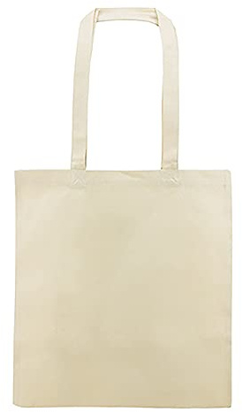 Siglo XXI Publicidad Bolsa Algodón natural 240 g/m2 asas largas. Pack de 10 o 20 pcs. Tamaño 38x42 cm. Regalos, Compras, Manualidades, Tiendas.