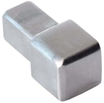 Dalsys 5x Endstück für Fliesenschiene 8mm Quadratprofil Edelstahl Gebürstet, Fliesenprofil