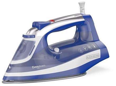 BLACK+DECKER - Plancha de vapor de un paso, suela EvenSteam y control de vapor inteligente con depósito de agua de fácil llenado y apagado automático de 3 vías