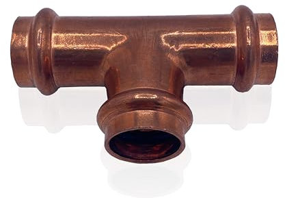 Amazinnov - Kupferrohr-Crimpverbinder aus Kupfer, Sanitäranschluss (ØFFF22, T-Stück, 10, Heizung)