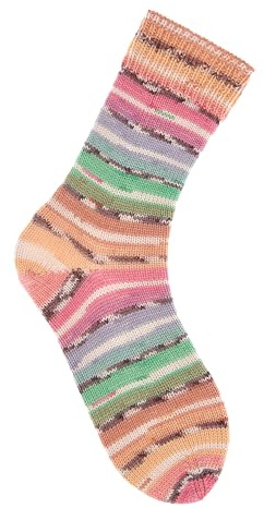 Rico Design Superba Bamboo Strickwolle 4-fädig 100g 420m Nadelstärke 2-3 für Socken Ganzjährig Waschbar 40°C 50% Schurwolle 25% Polyamid 25% Viskose Farbe 057
