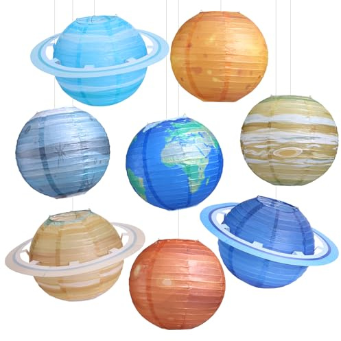 Kesote 8Packs Space Planet Paper Lanterns - 10 Inches