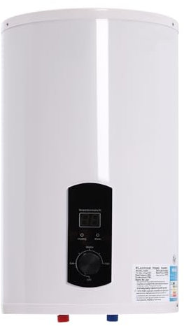 Calentador de Agua Eléctrico,2000w,Pantalla Led Tanque De Agua Caliente Calentador Eléctrico Colgado Con Termómetro Ajuste,Adecuado para Cuarto,Cocina,Etc. (blanco, 35 L)