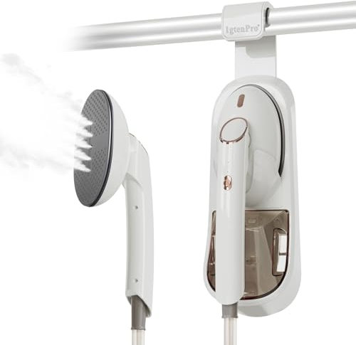 LgTenPro Handheld Clothes Steamer, 400ml Detachable Water Tank, 1500W & 20s Fast Heat-Up with 3 Steam Levels, Vertical/Horizontal Use, Professional Wrinkle Remover for All Fabrics, Home & Office