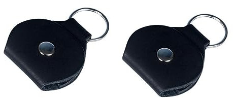 Levemolo 2stücke Gitarrenplektrumhalter Aus Pu Leder Plektrum-Tasche Mit Metallring Für Schlüssel Praktisch Und Tragbar Zum Befestigen An Gitarrentasche