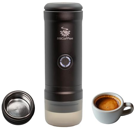 MiiCoffee Eon - Cafetera de viaje portátil con autocalentamiento y carga USB-C (gris)