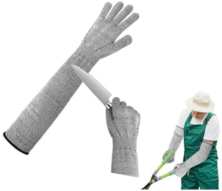 Gants de jardinage pour homme et femme - Gants anti-coupures à manches longues - Anti-épines - Pour la taille des roses - Avec protection des avant-bras - 5 manches anti-coupures - Pour le jardin et