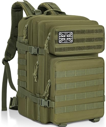 OUUTMEE Military Tactical Backpack(25L/35L/45L), MOLLE Rucksack for Men & Women, Army Assult Camouflage Hunting Daypack 3 Day Bug Out Bag Laptop Bag for Hiking, Travel,Camping & Outdoor Adventures