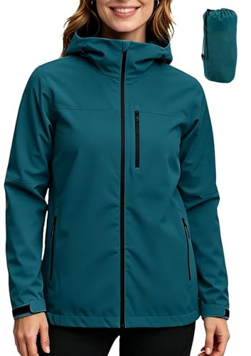 ACCNUO Veste Imperméable Femme Coupe Vent Femme Impermeable Veste de pluie avec capuche pour le cyclisme camping alpinisme, la randonnée et l'escalade