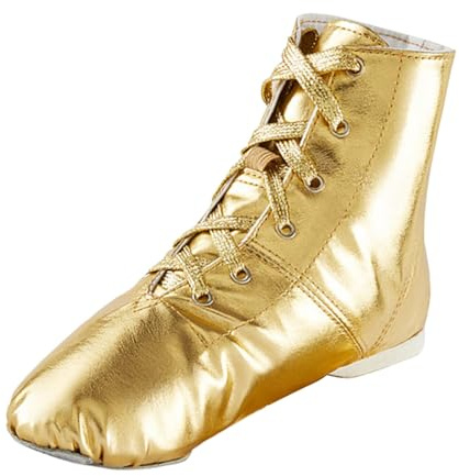 Zapatos De Baile Latino Mujer Zapatos De Baile Latino Mujer Modern Jazz Salón Tacón Heels Zapatilla Clásico Zapato, dorado, 38 EU