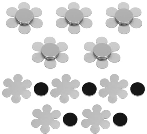 KALLORY Pesi Magnetici per Tovaglia a Fiore Argento 10 Pezzi