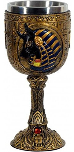 Pacific Giftware Ägyptischer Gold Kelch Anubis Becher 1 Stück Metall Zuhause Wiederverwendbar