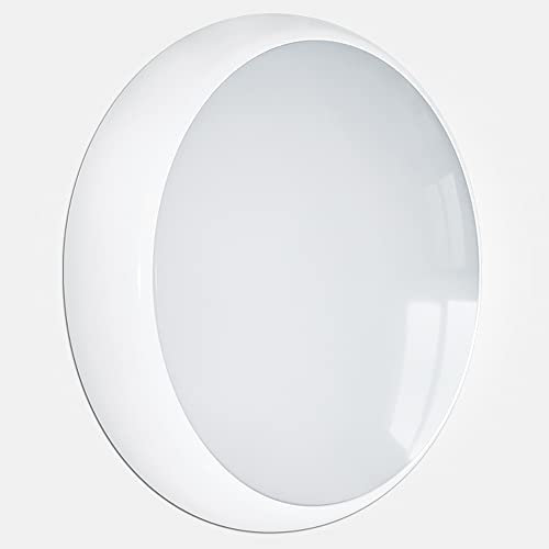 LEDBRITE LED Ceiling & Wall Light White Bulkhead 5CCT Switchable 2700-6000K 16W Round IP65 Weatherproof
