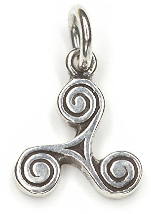 NKlaus Kedjehänge Triskelion 925 silver oxiderad 1,9 cm triskel keltisk amulett 10438, Silver