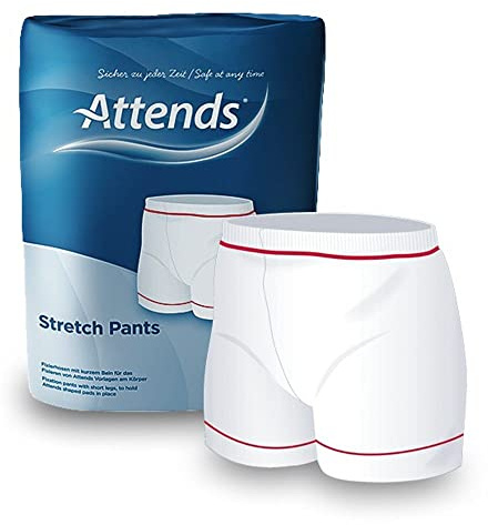 Attends Stretch Pants - Unisex Fixation Pants for Shaped Incontinence Pads (Small) - Pack of 15