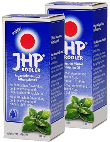 Original JHP Rödler Japanisches Minzöl I Zur Inhalation bei Atemwegsinfekten wie Erkältung und Schnupfen I 2x 10 ml im Sparset I plus PharmaPerle giveaway