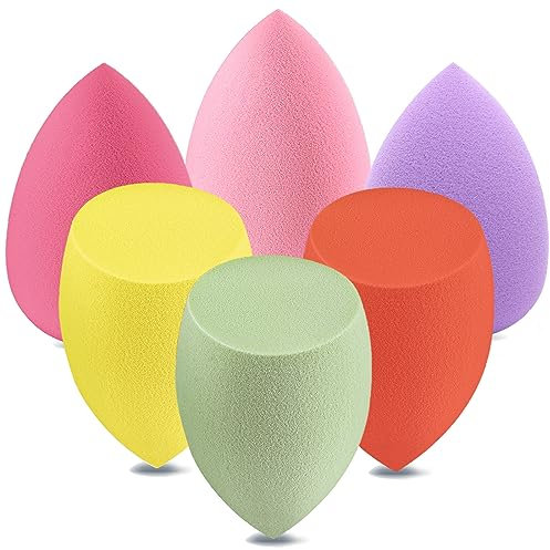 Make Up Schwamm Set, DUAIU 6 stück Beauty Blender Sponges Mehrfarbig Waschbar Wiederverwendbar Non-latex Makeup Schwämmchen für Auftragen und Mischen Flüssige Foundation Puder