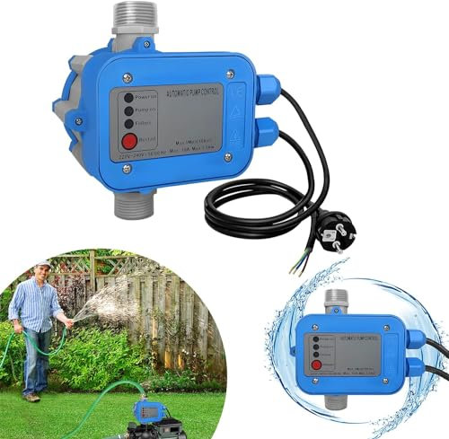 XMTECH Pumpensteuerung mit Kabel, Pumpen Druckschalter zur Pumpensteuerung, Druckwächter Druckschalter für Garten Haus, Druckschalter Wasserpumpe, Betriebsdruck von max.10 bar