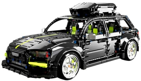 Technik Rennenauto Bausteine für RS6, 2896PCS 1:10 Supersportwagen Modell Bausteine Set, MOC Sportwagen Modell Spielzeug Kompatibel mit Andere Marken(Box Nicht im Lieferumfang enthalten)(Ohne Motor)