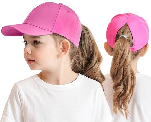 3–8 år barn basebollkeps med hästsvans för flickor pojkar golf visir hatt basebollkeps solskydd hatt UV-skydd toppmössa sommarhatt junior sommarhatt tennis keps solhatt visir UPF 50+