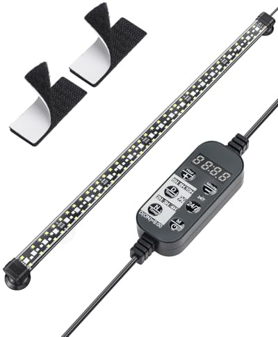 Pawfly Luz LED para acuario 24/7 con tubos fluorescentes de espectro completo con LED multicolor con modo D/N, efectos monocromáticos, temporizador y brillo ajustable