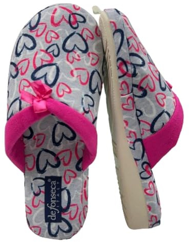 de fonseca Pantofole Donna in Cotone per Uso interno - Ciabatte con Zeppa Leggere, Traspiranti, Antiscivolo, Comode per Casa