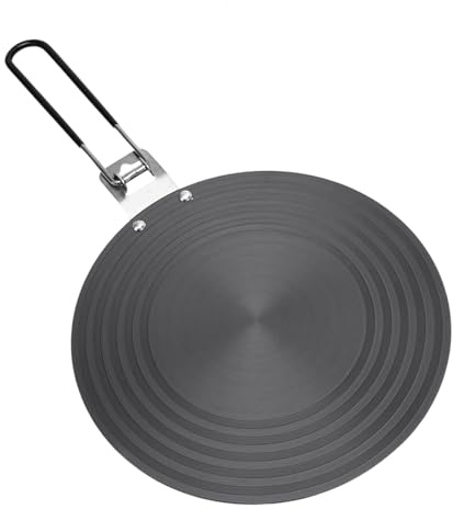 Ylnailky Placa Adaptadora Para Inducción | Difusor De Calor De 24 Cm Para Olla - Disco Adaptador Con Asas Plegables Para Placas De Aluminio,Para Cafeteras y