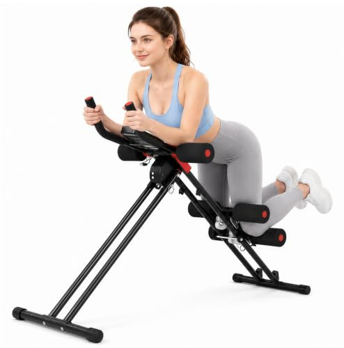 Appareil d'entraînement Abdominal, écran LED, résistance réglable sur 5 Niveaux, Appareil Pliable pour abdominaux à Domicile, capacité de Charge de 120 kg, entraînement Complet du Corps