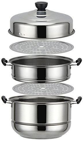 Nadalan Stainless Steel Stack Steam Pot Set Saucepot Multi-layer Boiler Cookware Pot 3 Tier (30cm)