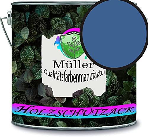 Müller - Vernice protettiva per legno, resistente alle intemperie, protezione a lungo termine dagli agenti atmosferici, colore protettivo per legno RAL 5007, colore: blu brillante