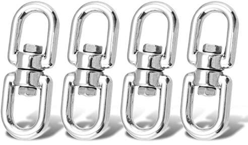 9Tong Edelstahlwirbel Augenring Stahl Hängende Wirbel Ösenhaken Doppelseitiges Drehgelenk Ösenhaken-Anschluss 5mm 100kg 4Stück