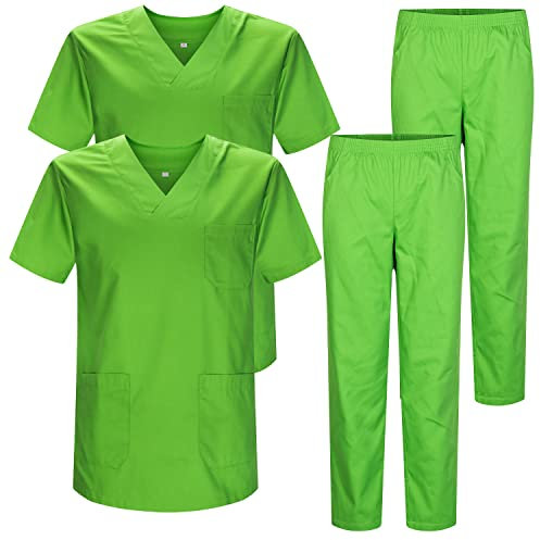 Misemiya - Pack * 2 Pcs - Ensemble Uniformes Unisexe Blouse - Uniforme Médical avec Haut et Pantalon - Ref.2-8178 - 5XL, Vert Pomme 22
