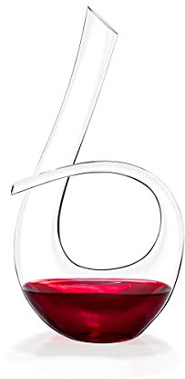 Wilmax Caraffa per decantare il vino rosso - 1000 ml - Caraffa per vino in vetro - Caraffa per decantare - Bicchieri da vino bianco