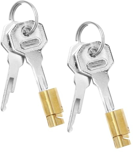 2 x Schlüssellochsperrer Steckschloss Schloss mit Schlüssel, Hochwertiges Schloss für Keuschheitsgürtel und Schließfachtüren, Wasserdicht und Robust, Bronze - Inklusive 4 Schlüssel