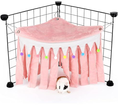 NHQZ NHQ Meerschweinchen Versteck Hängematte - Kleintier Zelt Höhle Käfig-Eckversteck, Kuschelhöhle und Hamster Zubehör für Den Käfig