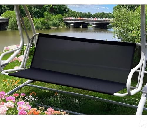 DSWCKNVK Textilene - Asiento de repuesto para silla de jardín, columpio de repuesto para columpio de jardín, columpio de Hollywood, piezas de repuesto para asiento (negro, 138 x 50 x 50 cm)