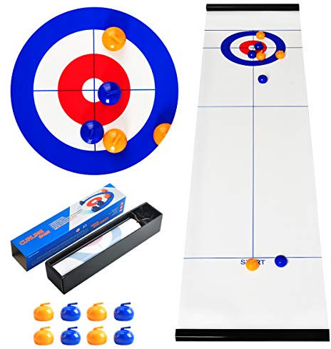CS COSDDI Tabletop Games,Curling Game,Portable Team Board Game,Tabletop Training Family Party Games for Kids Adults Indoor Travel
