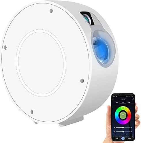 Lunartec Lichtprojektor: Laser-3D-Sternenhimmel-Projektor, RGB-LEDs, Sprach-/Zeitsteuerung, App (Sternenhimmel Schlafzimmer, LED Alexa Sternenhimmel Projektor, Nachtischlampe)