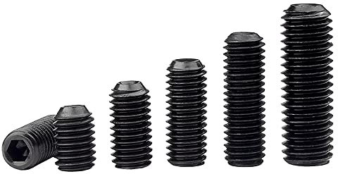 Oneyijun 20 piezas M8 x 25mm Tornillo hexagonal Tornillo prisionero Tornillo de punta de copa Tornillo Negro Aleación de acero Cabeza Allen