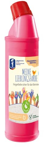 Feuchtmann 633 0658-5 0658-1-MIN favoritfärg, fingerfärg i flaska, ca 900 g högkvalitativ färg i rosa, för barn från 2 år