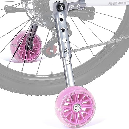 FORTOP Ruedas de entrenamiento de bicicleta para bicicletas con engranajes de 16 a 22 pulgadas, estabilizadores reforzados resistentes para niños, bicicleta de varias velocidades, kit de ruedas de